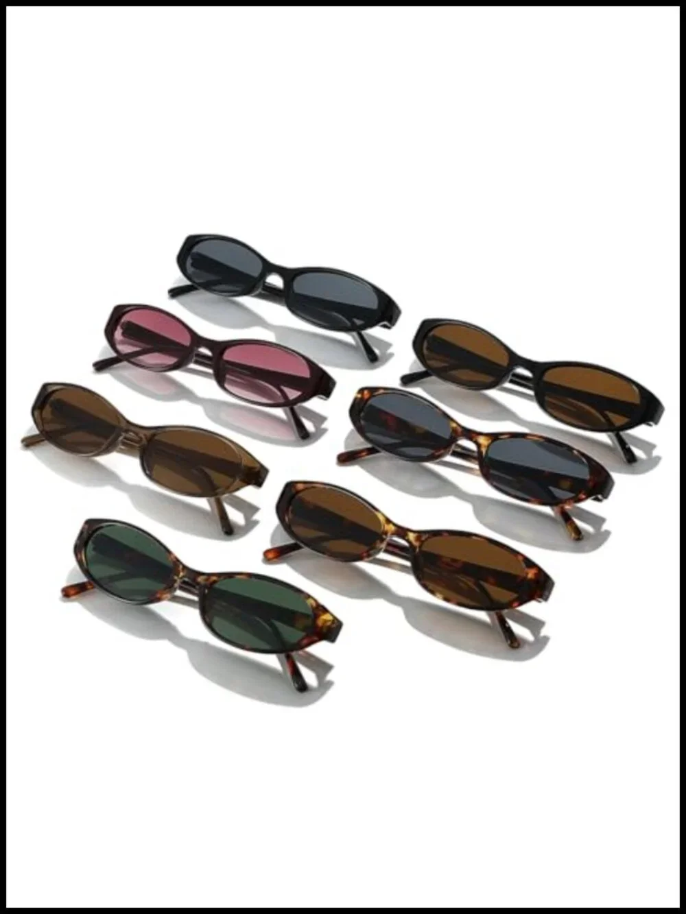 Retro Oval Cat Eye Sunglasses Women UV400 Protection Plastic Frame